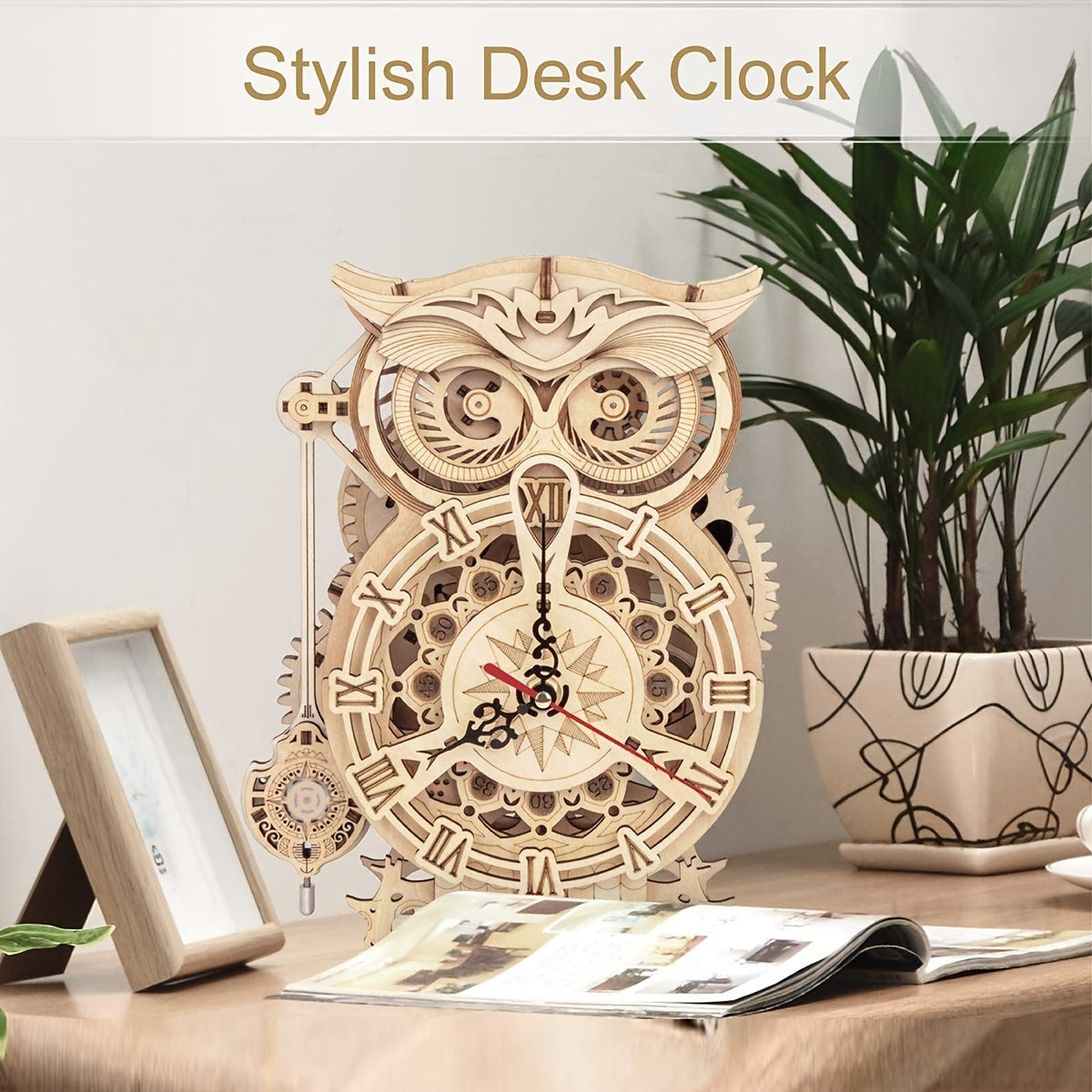 3D Wooden Owl Clock Puzzle Gift & Home Decor for Adults