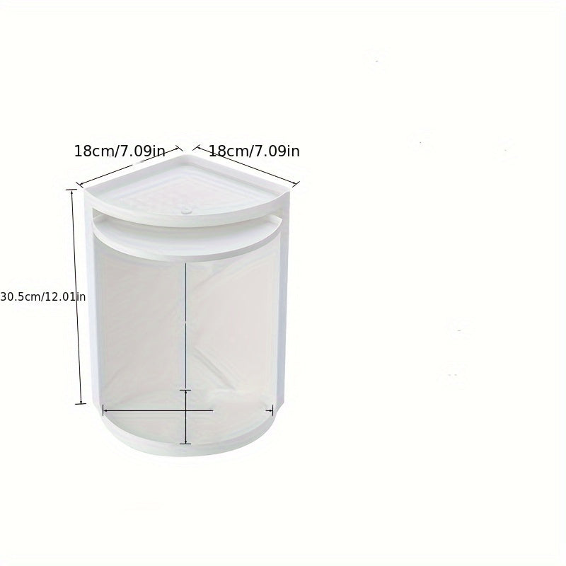 Rotatable Corner Storage Rack with Dust-proof Shelf
