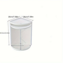 Rotatable Corner Storage Rack with Dust-proof Shelf