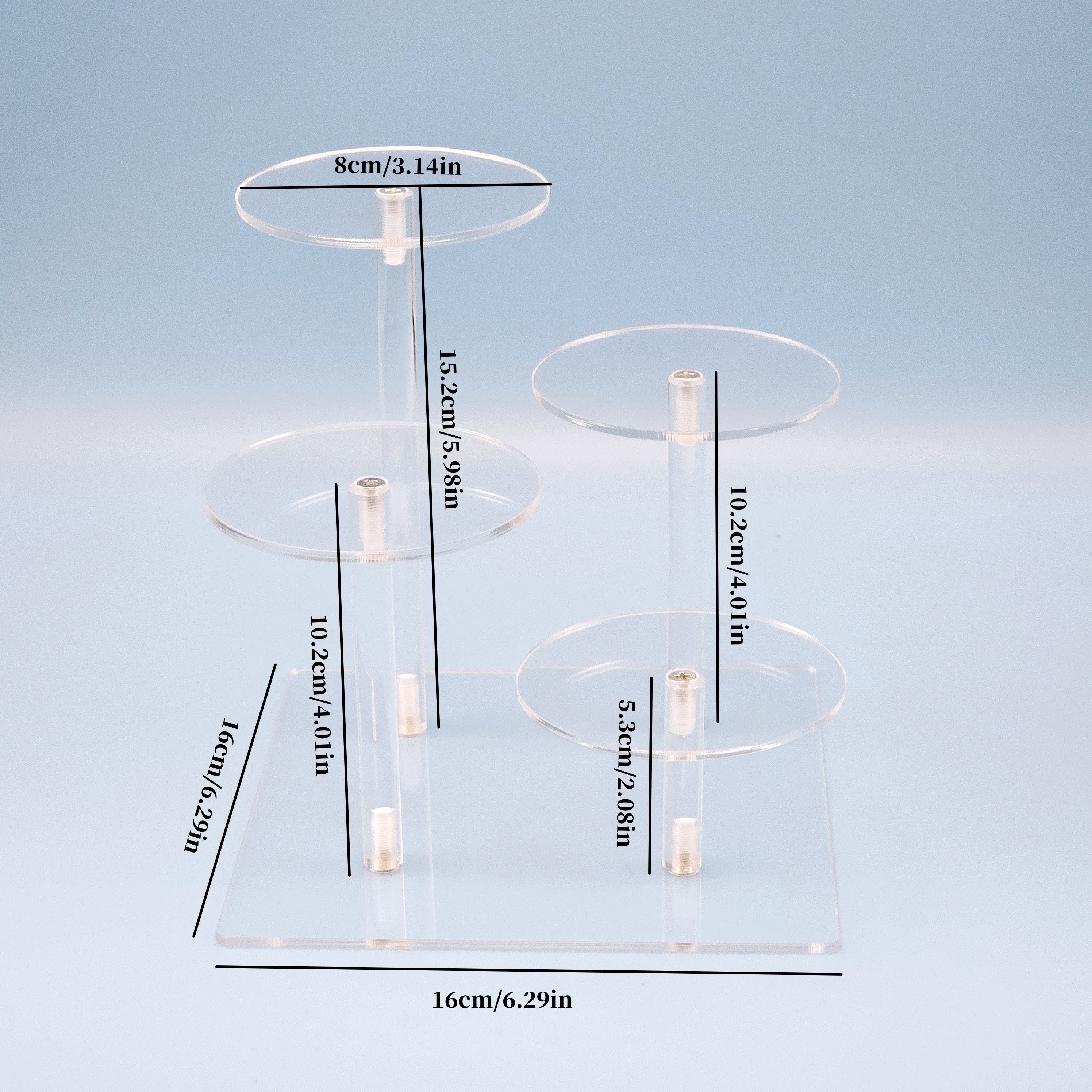 Acrylic Clear Display Rack Tier Square Round Storage Holder Desktop