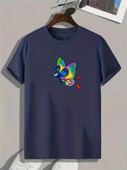 Men's Butterfly Print Sports T-shirt - Outdoor Fitness Clothing