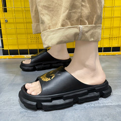 Men's Non Slip Platform Slides Soft Sole Cloud Slides Indoor Outdoor