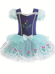 Girls Ballet Dress Ruffled Sleeve Dance Tutu Princess Costume