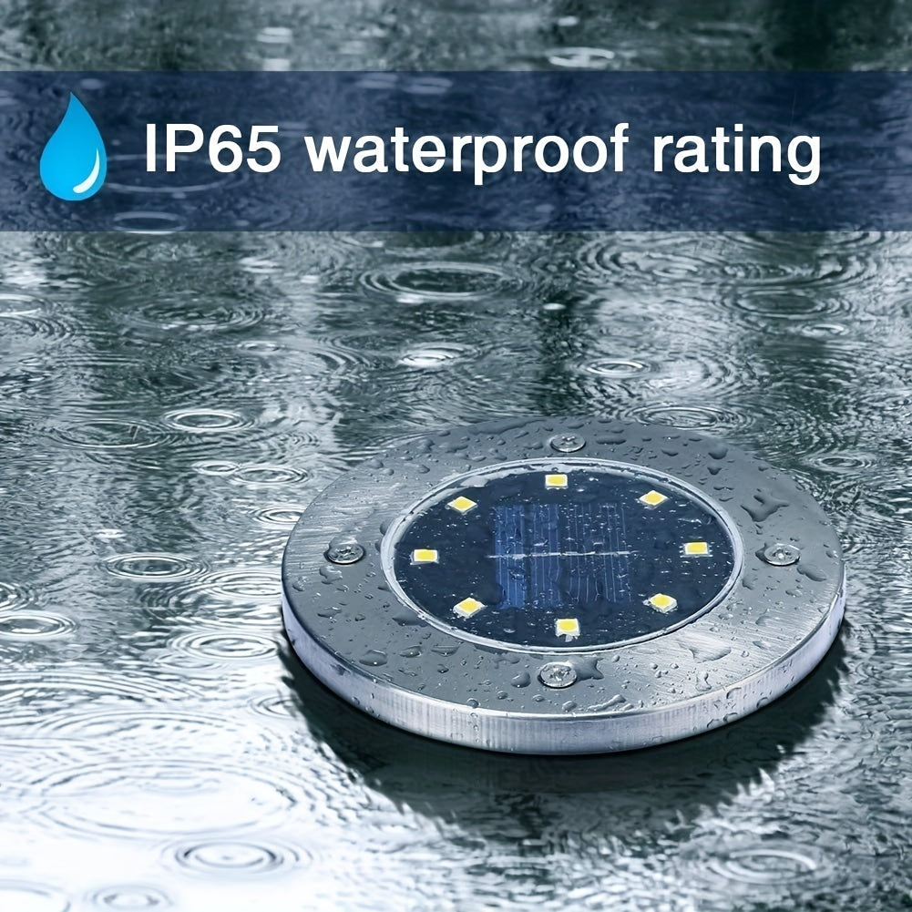 8 LED Solar Ground Lights Outdoor Waterproof Solar Floor Lights Garden Lights