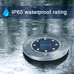8 LED Solar Ground Lights Outdoor Waterproof Solar Floor Lights Garden Lights