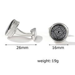 Vintage Round Silver Shirt Cufflinks for Men