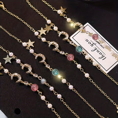 Moon Star Shape Beads Chain Anklet Adjustable Ankle Bracelet