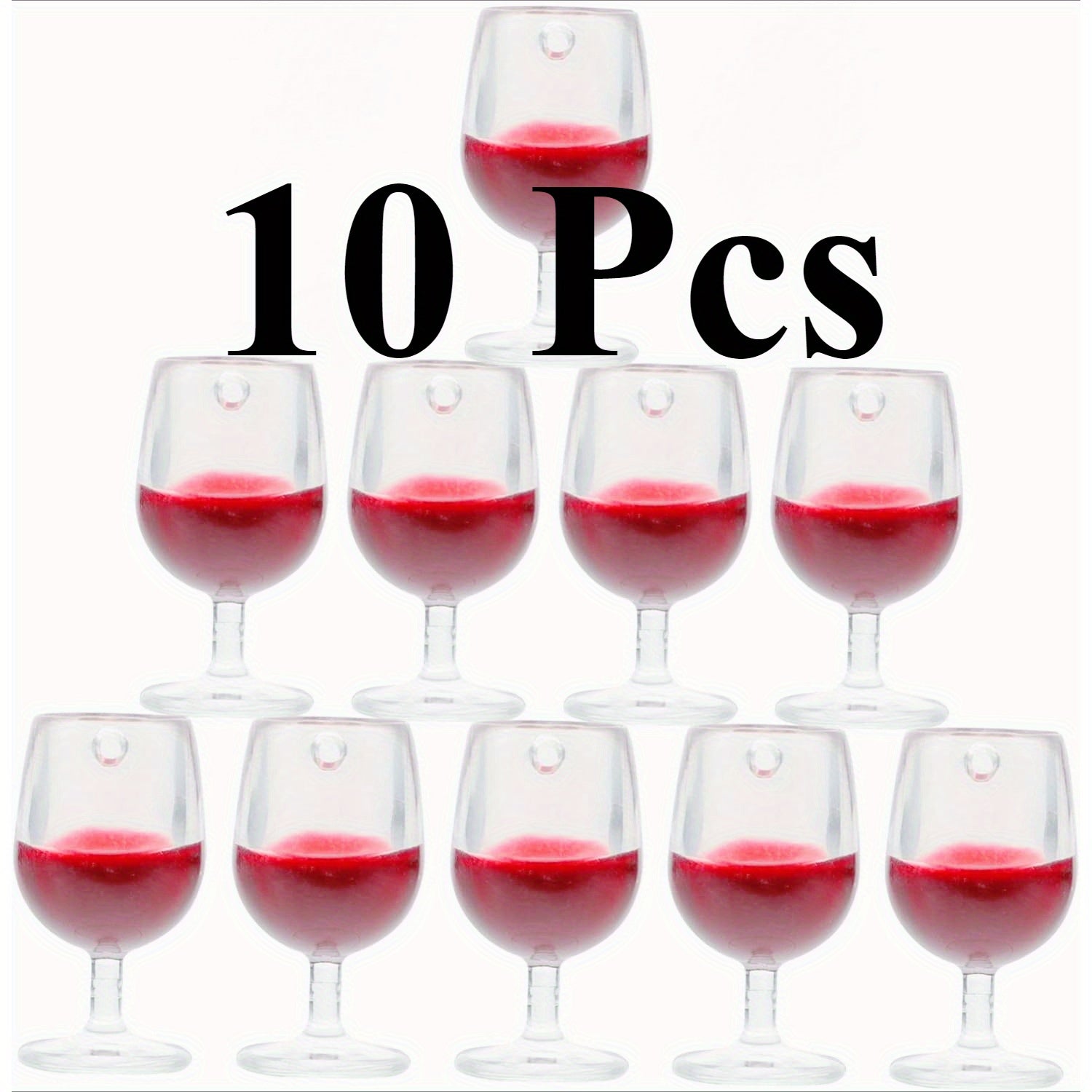 10pcs High Footed Red Wine Glass Pendants for Dollhouse Keychains