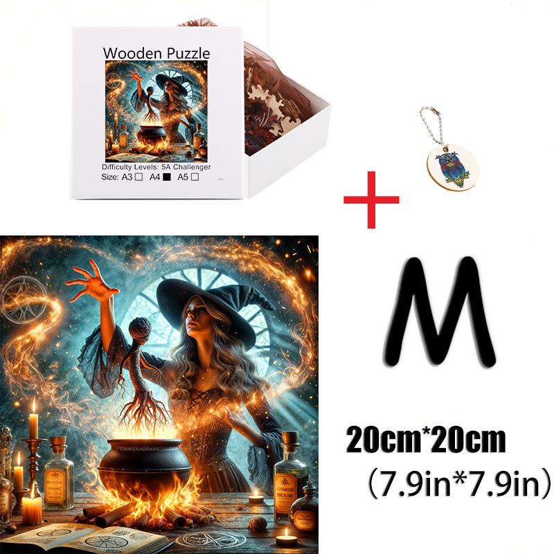 Magic Witch Wooden Puzzle Educational Family Game A3 A4 Size Magic Puzzle Game
