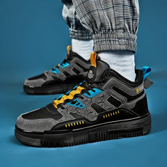 Men's Cloud Print Lace-up Sneakers for Outdoor Comfort