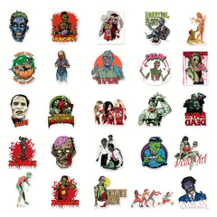Set of 51 Custom Zombie Graffiti Stickers for Skateboards & More