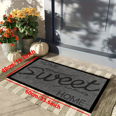 1pc Grey Welcome Doormat Non slip Floor Rug Mat Outdoor Indoor Entrance Mat