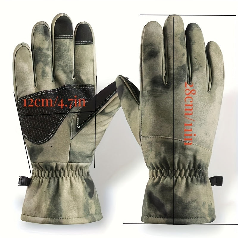Velvet Windproof Waterproof Touch Screen Cycling Gloves Coldproof Non Slip Warm