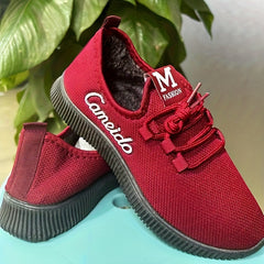 Plush Lined Breathable Running Shoes Outdoor Sneakers