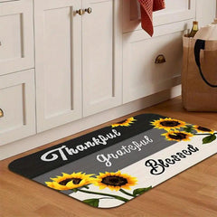 Sunflower Print Absorbent Non Slip Rug for Home Decor
