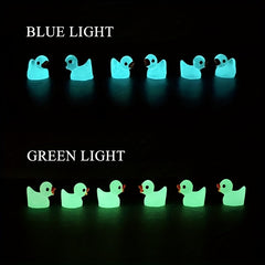 10pcs Luminous Duckling Doll Garden Statue Resin Ornament