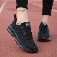Women's Lace-Up Running Shoes Breathable Fitness Gym Sneakers