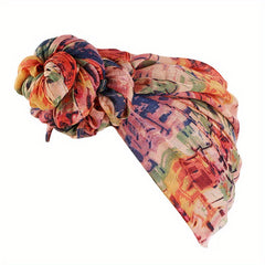 Bohemian Voile Turban Cap Braided Twist Elastic Head Wrap Tie Dye