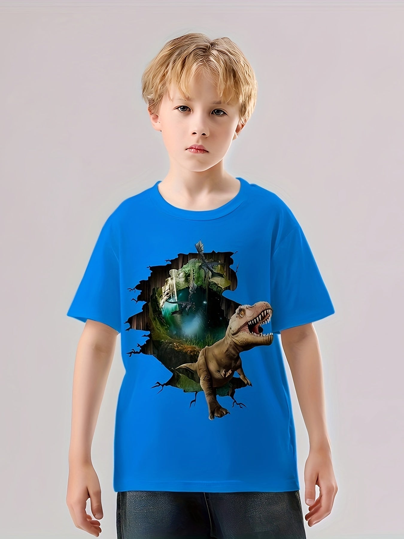 Dinosaur 3D Print T-Shirt for Boys and Girls 4-14 Years