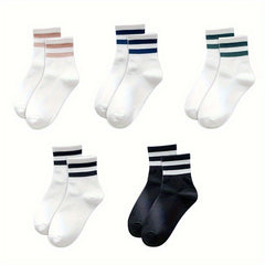 Striped Crew Sports Socks Women's Stockings