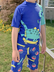 Boys Dinosaur T shirt & Shorts Set Swimsuit for Summer Holiday Party