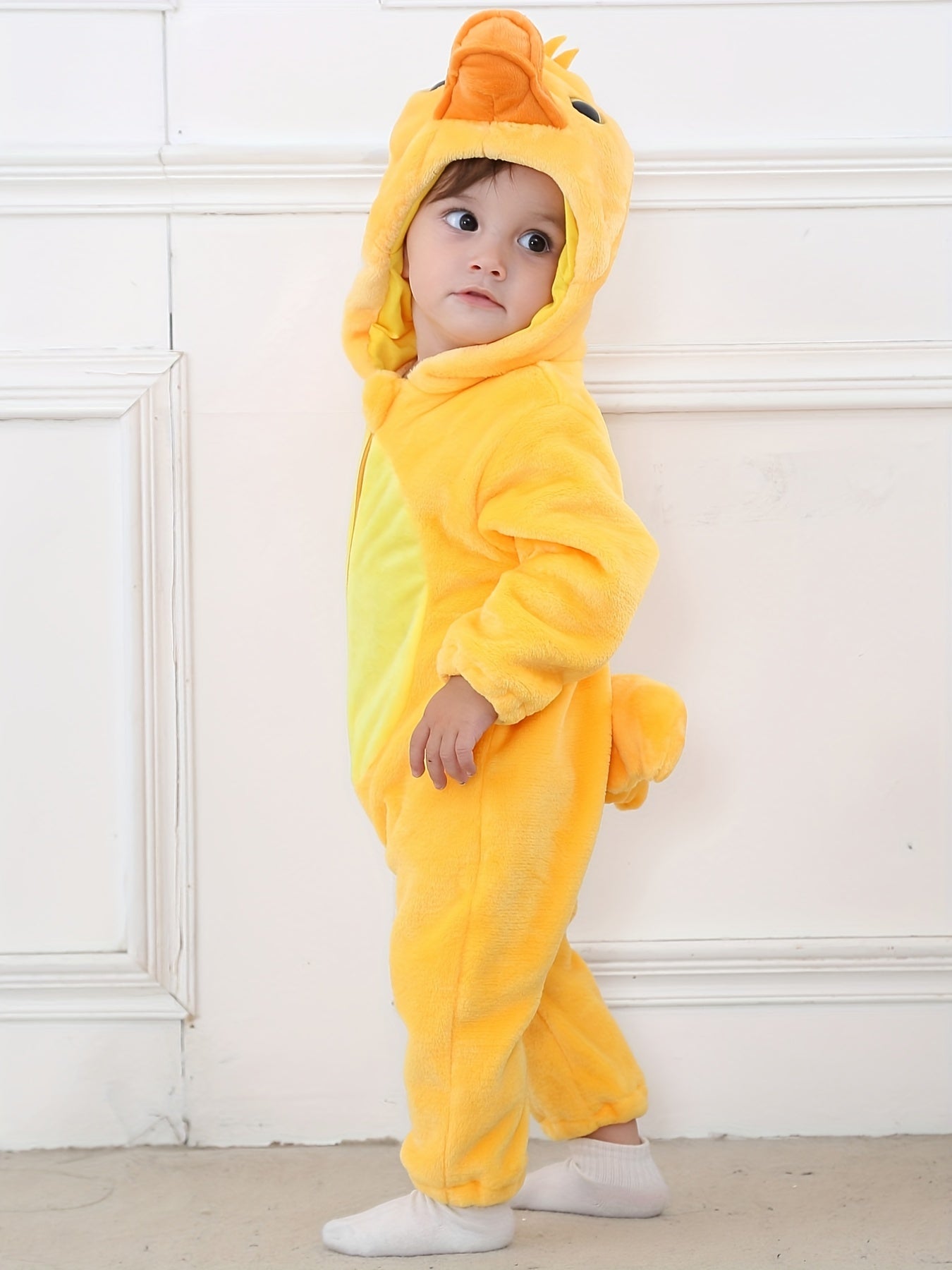 Duck Baby Flannel Romper Hooded Halloween Cosplay Jumpsuit