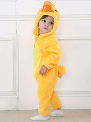 Duck Baby Flannel Romper Hooded Halloween Cosplay Jumpsuit