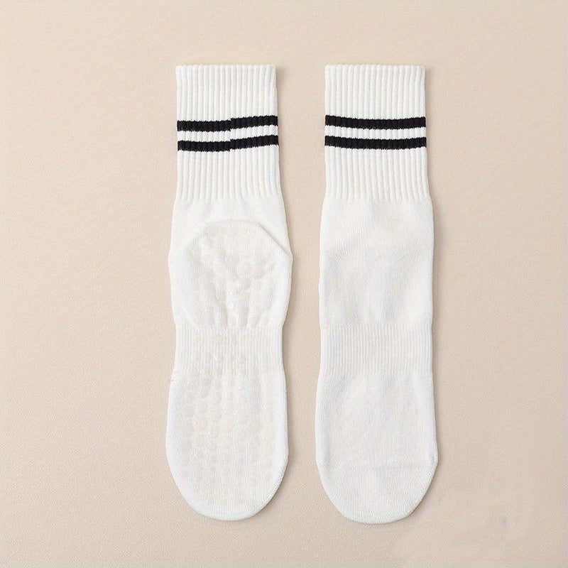 Silicone Yoga Socks Non Slip Striped Sports Socks With Grips