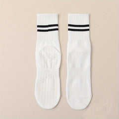 Silicone Yoga Socks Non Slip Striped Sports Socks With Grips