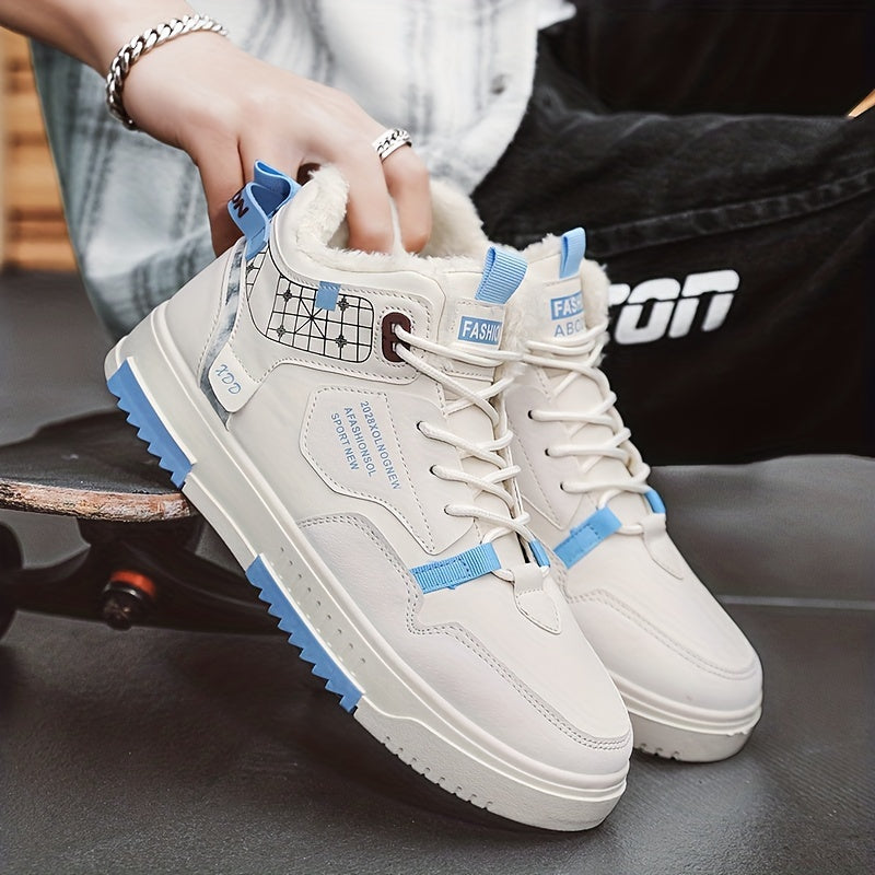 Men's High Top Thermal Sneakers with Fuzzy Lining