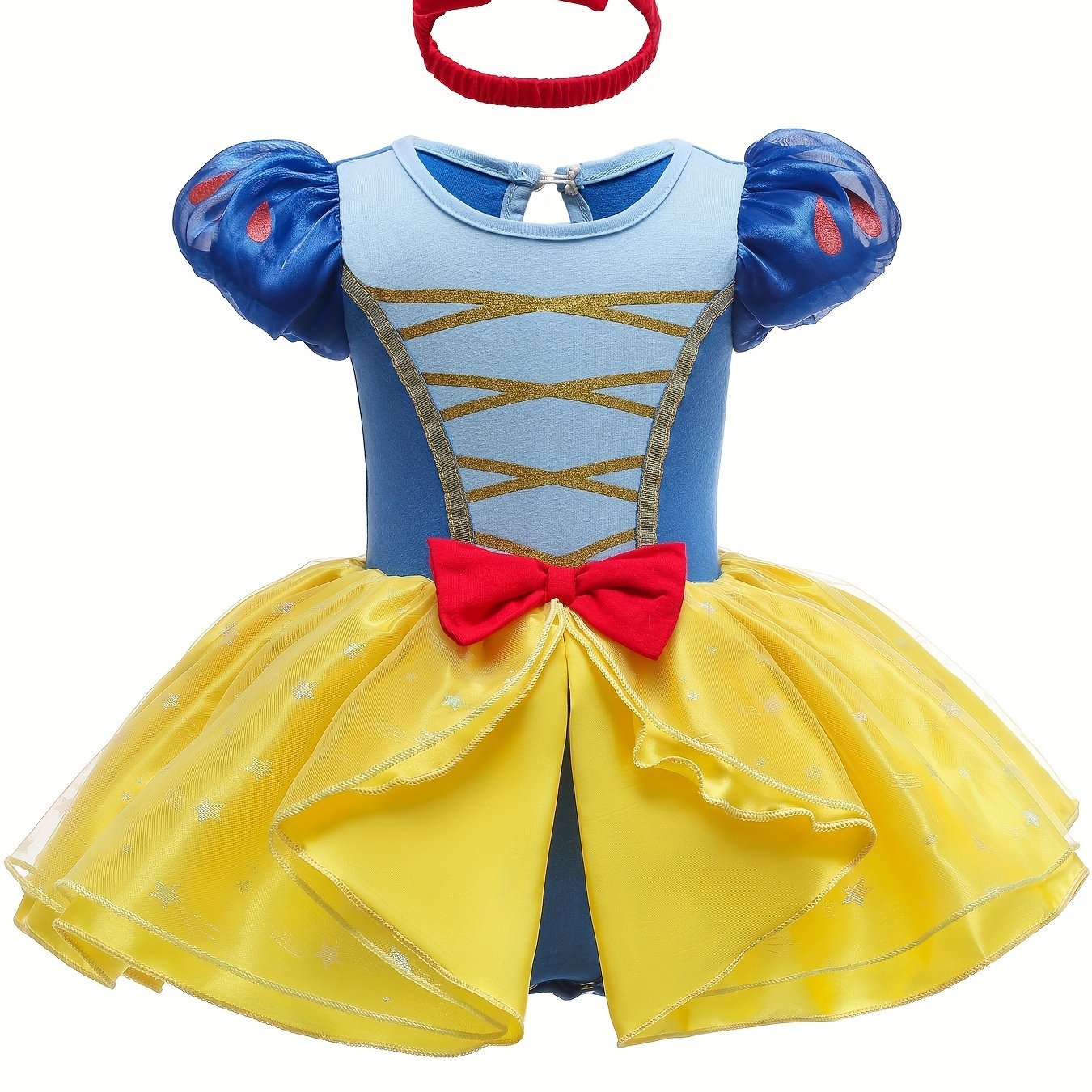 Baby Girl's Bowtie Tulle Tutu Mesh Puff Sleeve Princess Dress