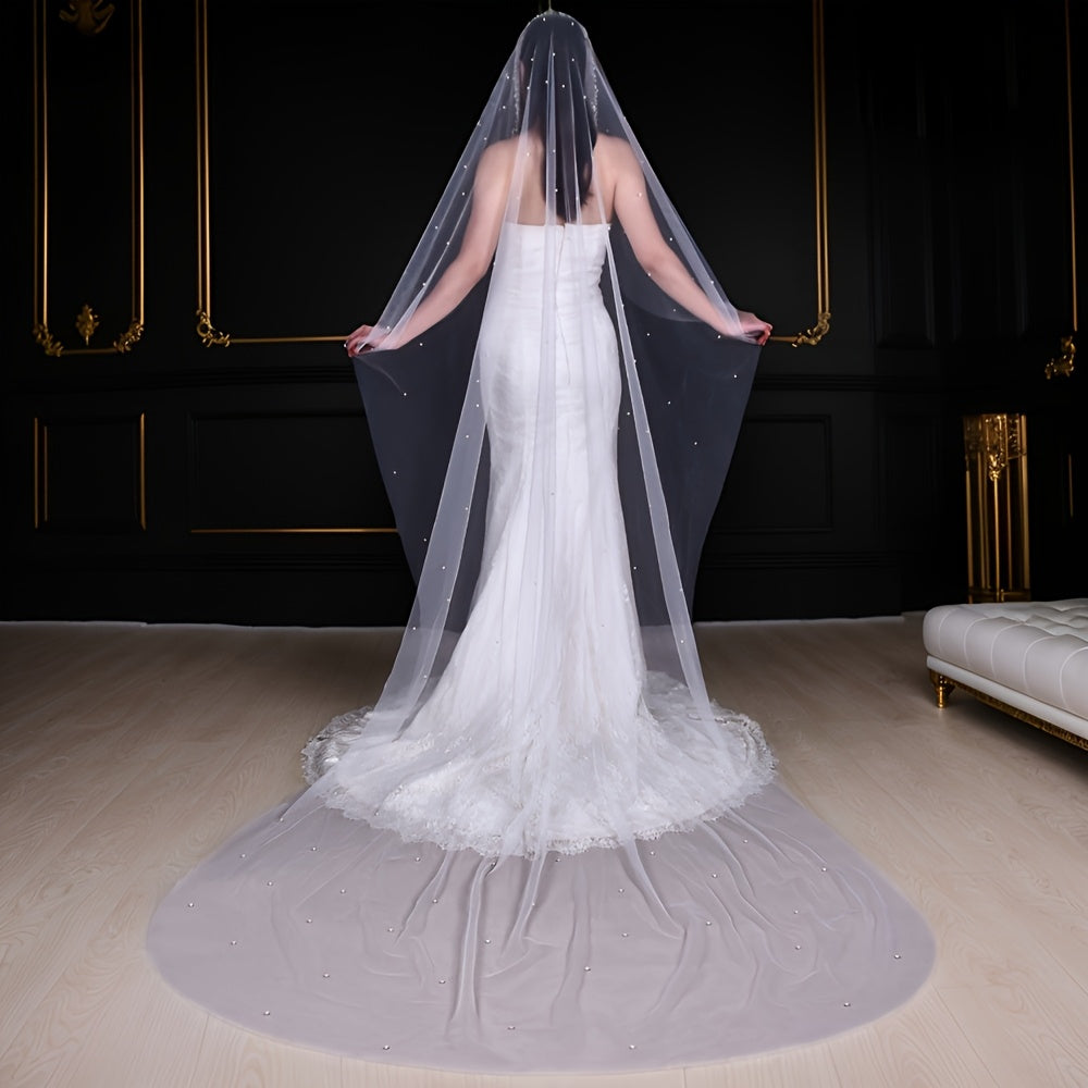 Women's 3M Formal Veil with Sparkling Beads Wedding Headpiece