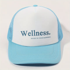 Wellness Printed Trucker Hat & Mesh Baseball Cap Adjustable Dad Hats