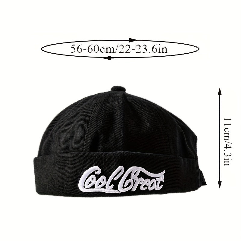 Retro Sailor Hat Embroidered Hip hop Melon Skin Hat
