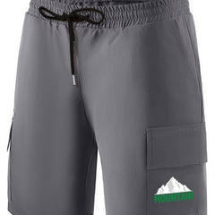 Men's Cargo Shorts Cartoon Mountain Print Casual Summer Clothes