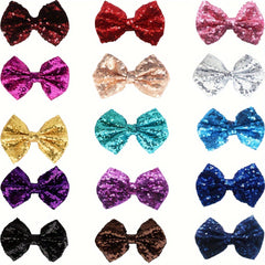 15pcs Sequin Bow Hairpin Hair Accessories