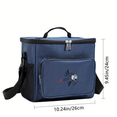 Lion Head & Hindi Text Insulated Lunch Bag - Large Capacity Tote