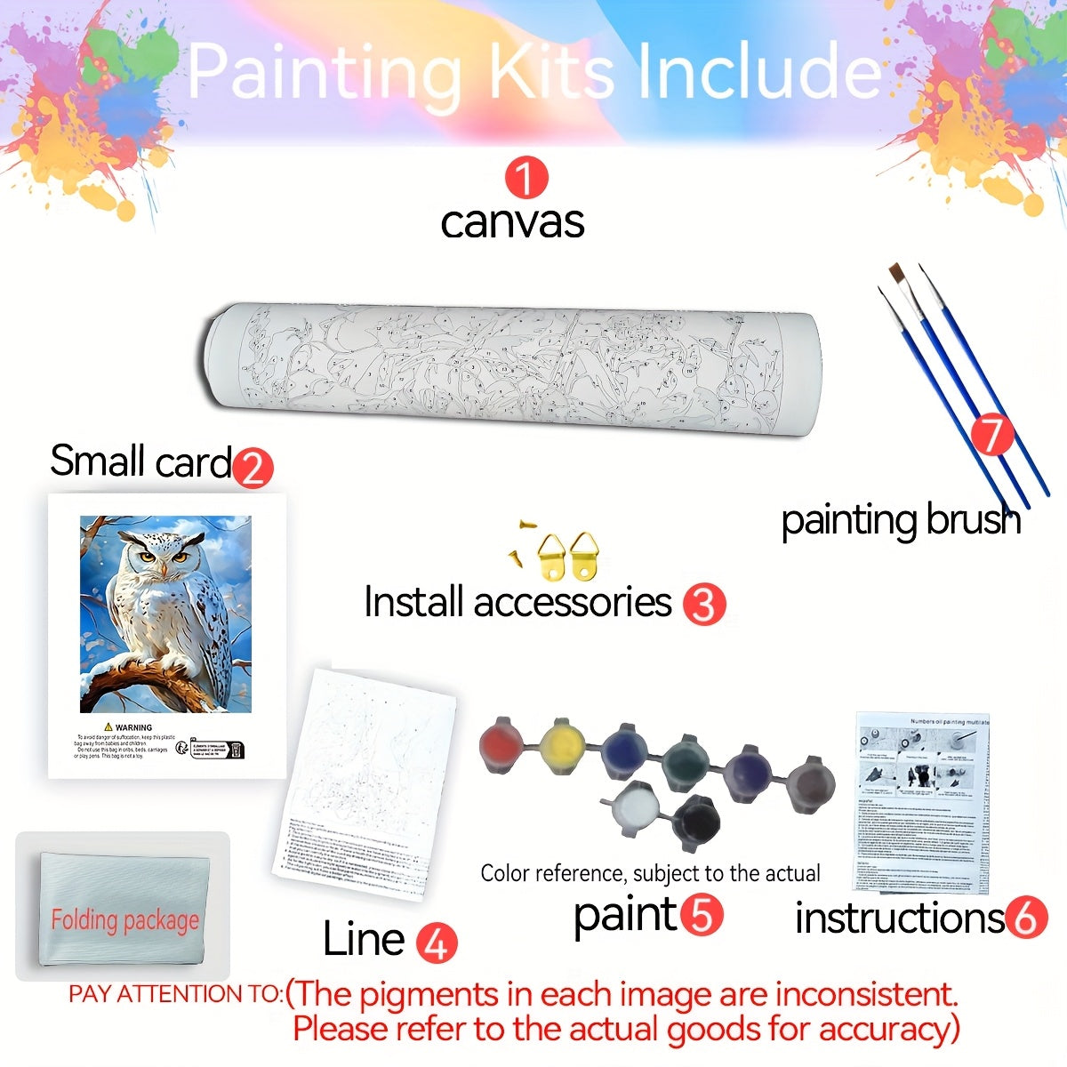 Adult DIY Paint by Numbers Kit Owl Christmas Birthday Gift Home Decor