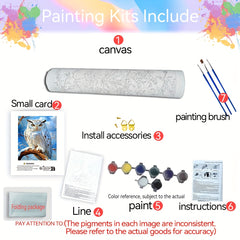 Adult DIY Paint by Numbers Kit Owl Christmas Birthday Gift Home Decor
