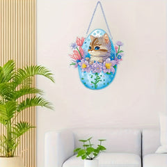 Cat Pattern Diamond Painting Pendant Kit