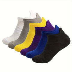 6 Pairs Men's Mid Crew Sport Socks Absorb Sweat Comfy Breathable Socks