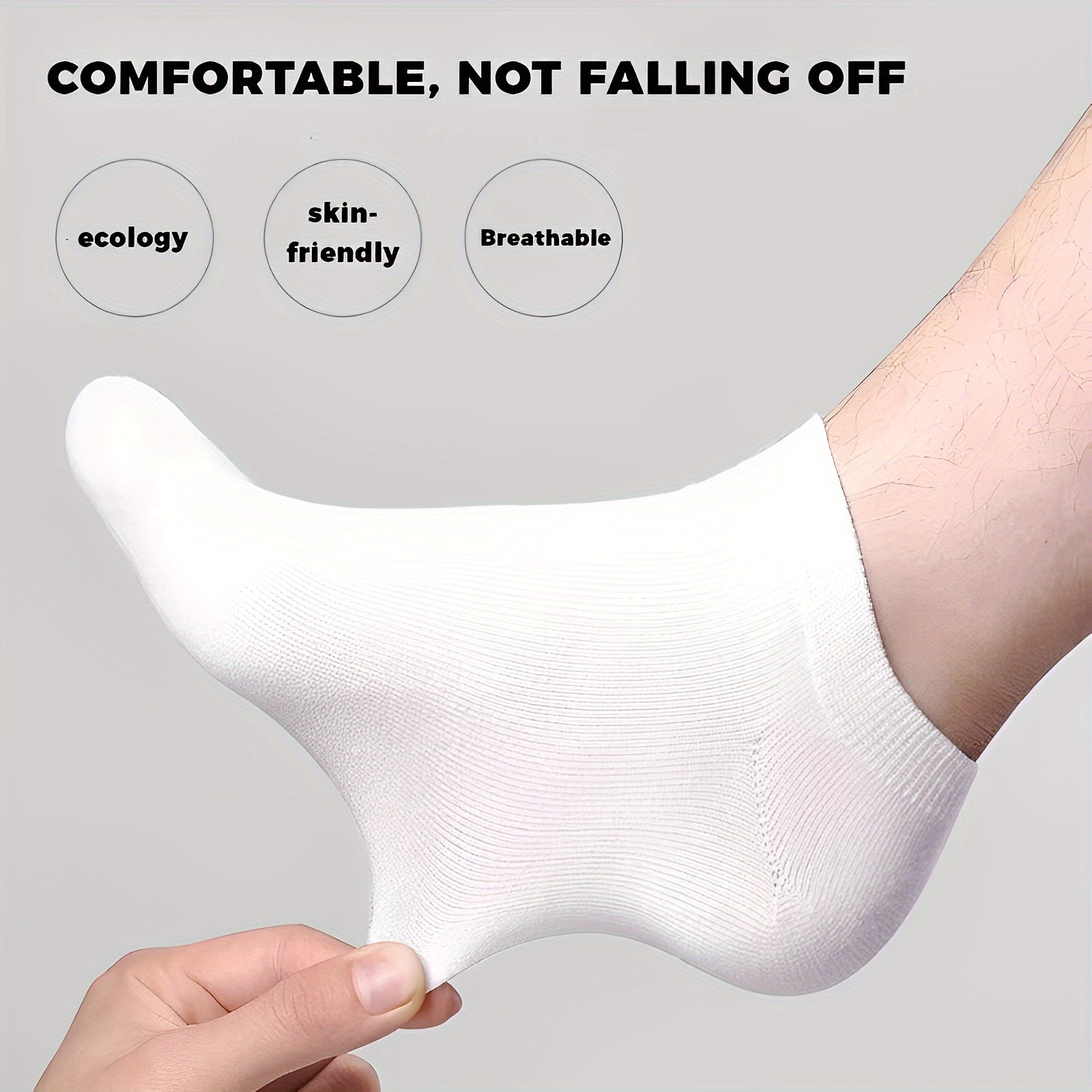 Men's Solid Liner Anklets Socks: Comfy Breathable Soft Sweat Absorbent