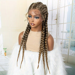 60 96 Cm Lace Frontal Braids Wigs - Box Braided Twist Synthetic Braids Wigs
