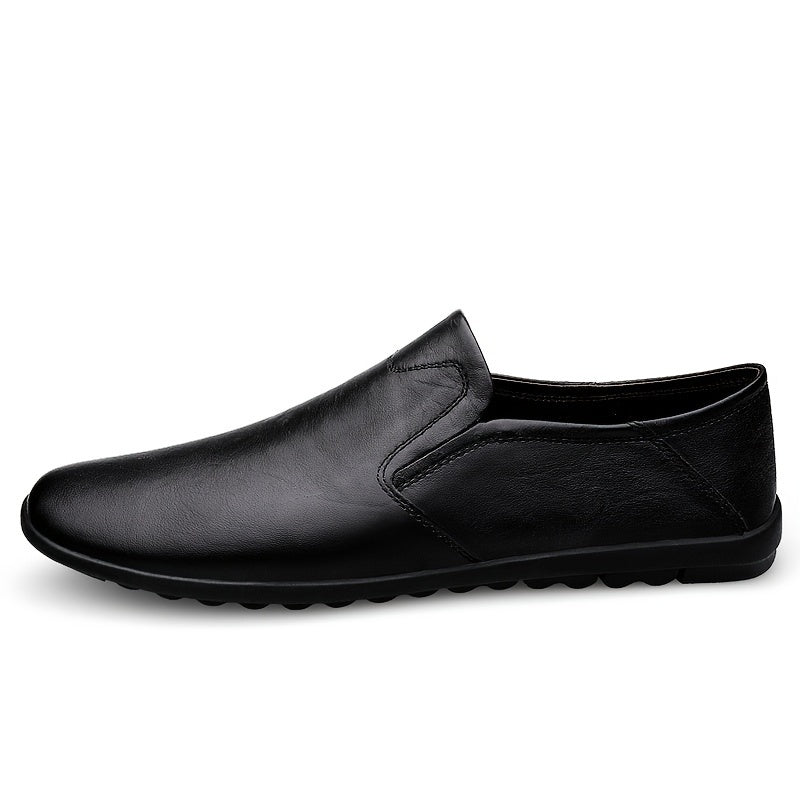 CLOHOO Men's Leather Loafer Shoes Customized Rubber Sole Slip On