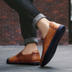 Men's Stitching Leather Outdoor Casual Walking Shoes
