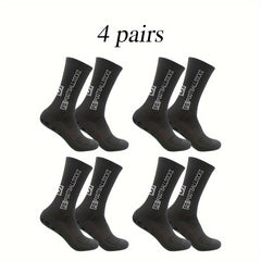 4 Pairs Non Slip Soccer Socks Outdoor Sports Crew Socks Football Socks
