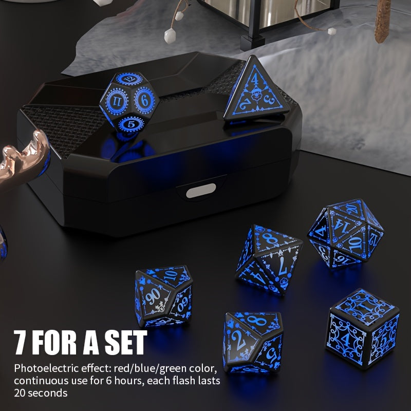 7pcs Rechargeable LED Dice Set for Board Games