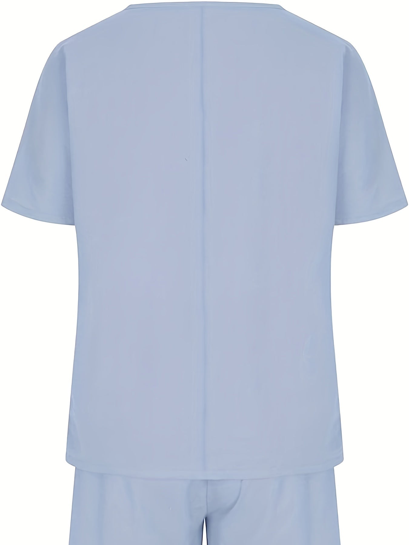 Solid Short Sleeve Tee & Pocketed Shorts Two Piece Set