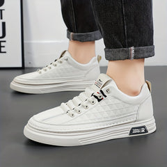 Men's Lace up Sneakers PU Leather Skate Shoes