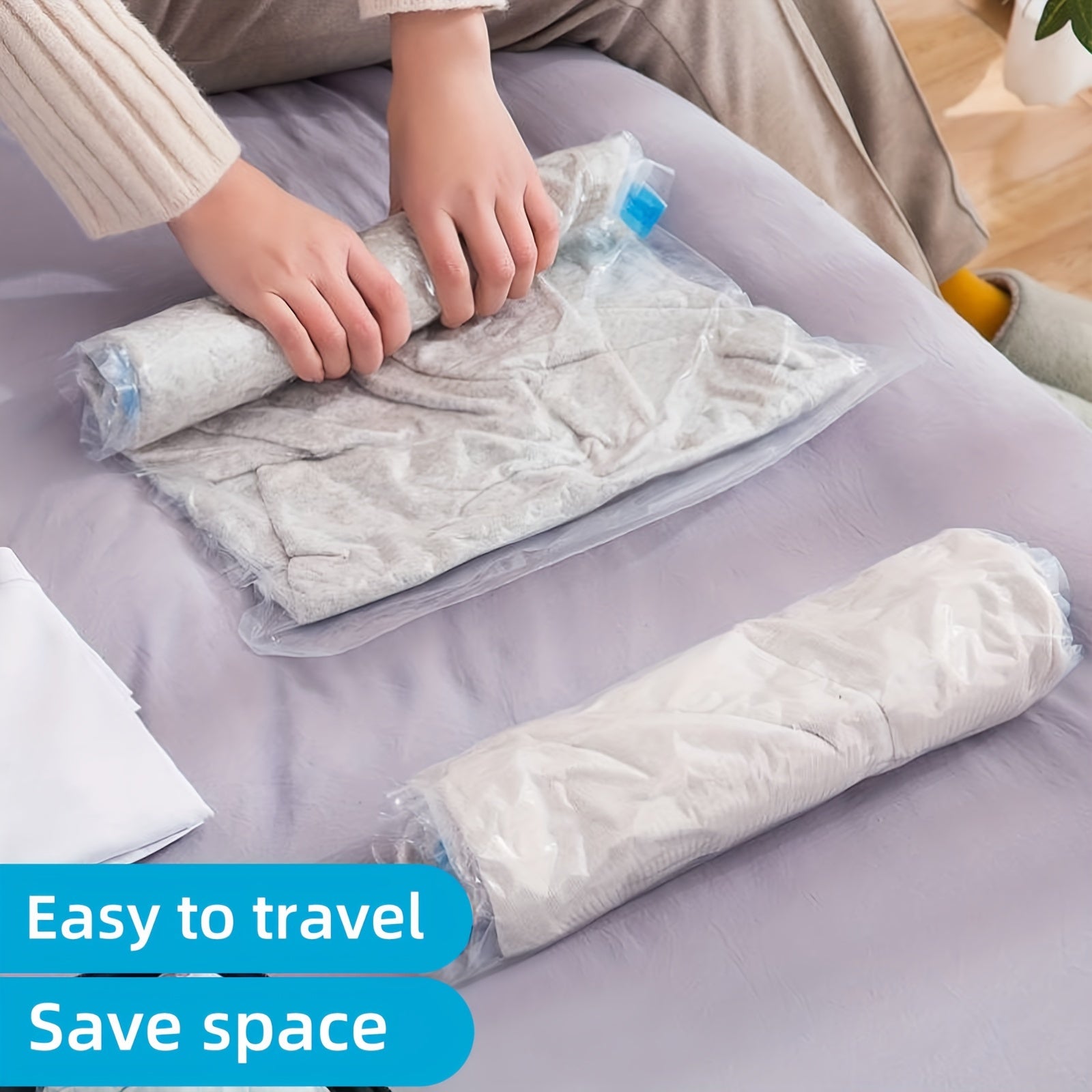 4pcs Compression Bags For Travel Hand Roll Bag For Clothes